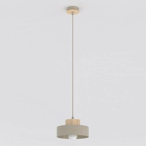Lampada a Sospensione KIVI 1S E27 in Acciaio e Legno