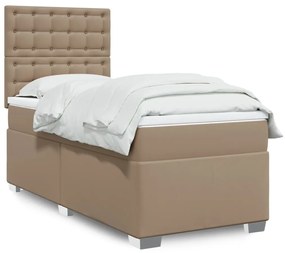 Giroletto A Molle Con Materasso Cappuccino 80x200 Cm Similpelle /