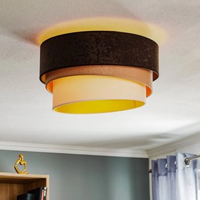 Plafoniera soffitto Devon Duolla, dimmerabile, Marrone / Ruggine, Soggiorno / Sala da pranzo, Tessuto / Stoffa / Seta, Moderno, Plafoniera
