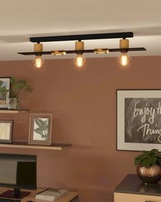 Plafoniera Bramerton nero IP20, 3XE27