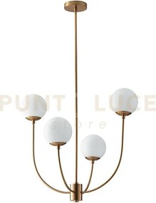Lampadario a sospensione themys oro 4 luci attacco e14 63,5x174,5cm...
