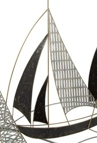 Pannello decorativo in ferro con trama barche 91x2,5x55,9 cm Veliero