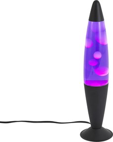 Lampada lavica viola con cera bianca con LED - Molten Lava