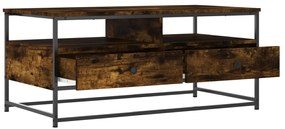 Tavolino da salotto rovere fumo 100x51x45 cm legno multistrato
