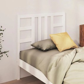 Testiera Per Letto Bianca 106x4x100 Cm Legno Massello Di Pino /