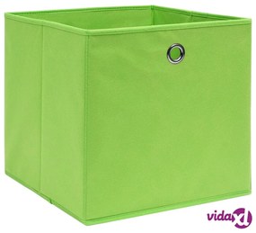 vidaXL Scatole Portaoggetti 4pz Verdi 32x32x32 cm Tessuto