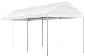 Gazebo con Tetto Bianco 6,69x2,28x2,69 m in Polietilene