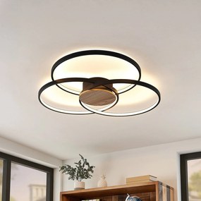 Lindby Riley Plafoniera a LED, dimmerabile, nera