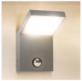 Brilagi - Lampada da parete a LED per esterni con sensore RIANO LED/8W/230V argento