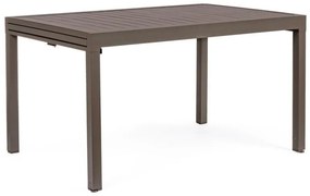 Tavolo allungabile PELAGIUS in alluminio caffè 135&#215;90 cm &#8211; 270&#215;90 cm