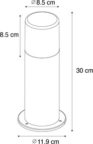 Lampada da esterno in piedi bianca con paralume opalino 30 cm IP44 - Odense