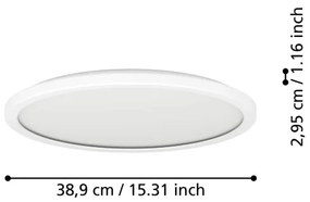 Eglo 901447 -Plafoniera LED da esterno ROVITO 18,5W/230V diametro 38,9cm IP44 bianco
