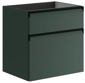 Mobile da bagno sotto lavabo Fusion verde opaco L 59.5 x H 60 x P 45.5 cm 2 cassetti, lavabo non incluso