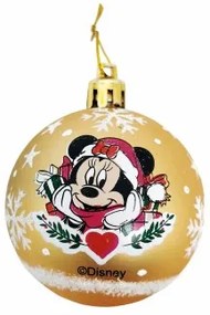 Palla di Natale Minnie Mouse Lucky Dorato 6 Unità Plastica (Ø 8 cm)