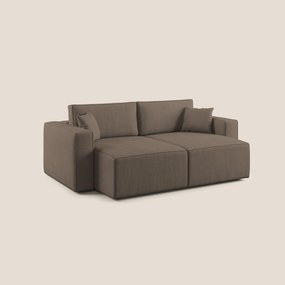 Morfeo divano con seduta estraibile in morbido tessuto impermeabile T02 marrone 215 cm