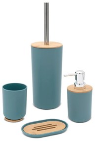 Set 4 Accessori D'Appoggio Feridras "Florida" Acqua Marina/Bambù