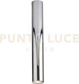 Plafoniera-faretto fluke tonda cromo 1 luce attacco gu10 5,5x5,5x40cm