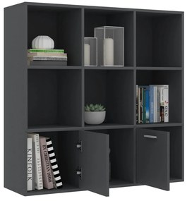 Libreria Grigia 98x30x98 cm in Legno Multistrato