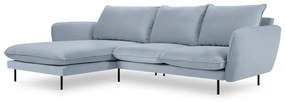 Divano angolare in velluto azzurro (angolo sinistro) Vienna - Cosmopolitan Design