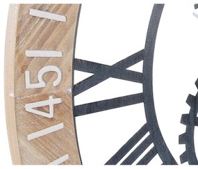 Orologio da Parete DKD Home Decor Naturale Nero MDF Ferro Ingranaggi (76 x 4,5 x 76 cm)