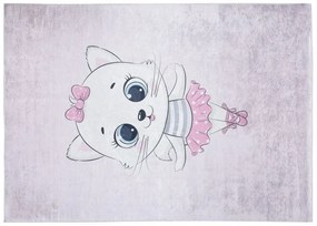 Tappeto per bambini con il motivo di un adorabile gatto  Larghezza: 80 cm | Lunghezza: 150 cm