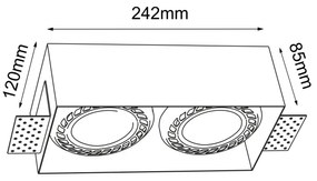 Brosline 3270 - Plafoniera da incasso CAGE 2xGU10/18W/230V nero