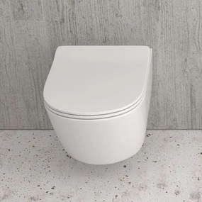 Kamalu - wc sospeso senza brida sedile soft-close | klea-s