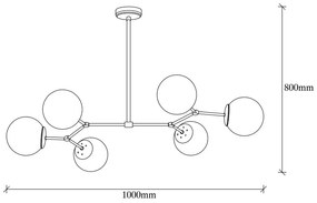 Lampadario color ottone con paralume in vetro Damar – Opviq lights