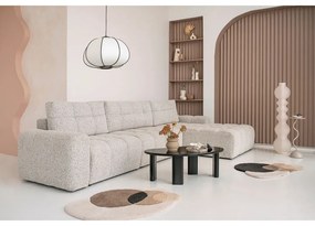 Divano angolare componibile beige allungabile/con contenitore (con penisola a destra) Lulu – Miuform