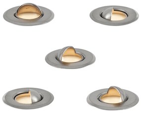 Set di 5 faretti da terra moderni in alluminio con LED inclusi IP67 - Linsey