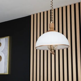 Lampadario regolabile RAMONA 1xE27/60W/230V marrone/bianco/rovere