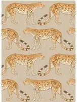 Cole & Son Carta da parati Leopard Walk - Stone/ Orange