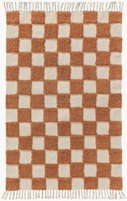 Tappeto in cotone artigianale con struttura in rilievo Caro