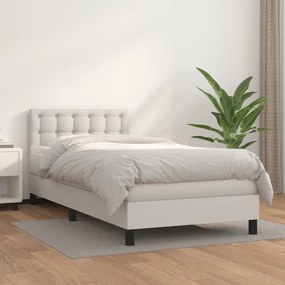Giroletto A Molle Con Materasso Bianco 100x200 Cm İn Similpelle /