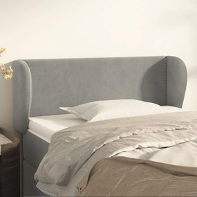 Testiera Ad Orecchio Grigio Chiaro 93x23x78/88 Cm İn Velluto /