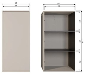 Armadio modulare in legno di pino crema 50x110 cm Daily - vtwonen