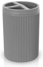 Portaspazzolini bagno da appoggio grigio in plastica Ring