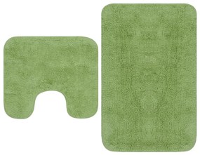 Set Tappetini Per Bagno 2 Pz İn Tessuto Verde /