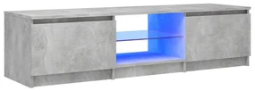 Mobile porta tv con luci led grigio cemento 140x40x35,5 cm