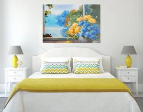 Quadro su tela – Bouquet primaverile alla finestra