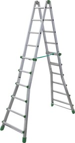 Scala telescopica FACAL Euro Briko in alluminio 6 + 6 gradini portata massima 150 kg EN 131 per lavori fino a 6.6 m