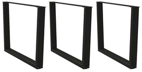 Gambe Per Tavolo Da Pranzo A V 3pz Nero 100x(72-73,3)cm Acciaio /