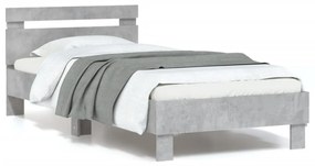 Giroletto Con Testiera E Led Grigio Cemento 90x200 Cm /