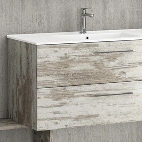 Kamalu - mobile bagno sospeso da 100cm con lavabo incasso in ceramica el-100b