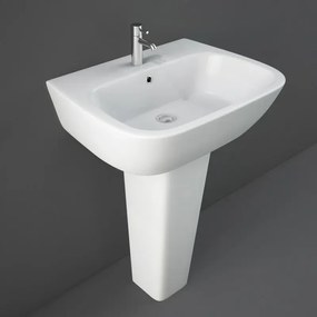 Lavabo bagno Rak serie One 60x46 cm con colonna in ceramica lucida