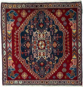Shiraz Tappeto 70 x 70 Rosso (Iran) Annodato A Mano