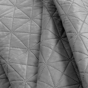 Copriletto trapuntato in velluto grigio chiaro 260x280 cm Laila - AmeliaHome