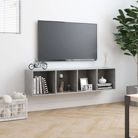 Libreria/mobile tv grigio cemento 143x30x36 cm