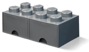 Scatola portaoggetti per bambini grigio scuro con 2 cassetti - LEGO®