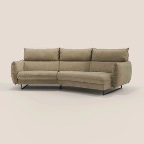 Monamour divano moderno angolare con opzione relax elettrico in microfibra smacchiabile impermeabile T11 beige